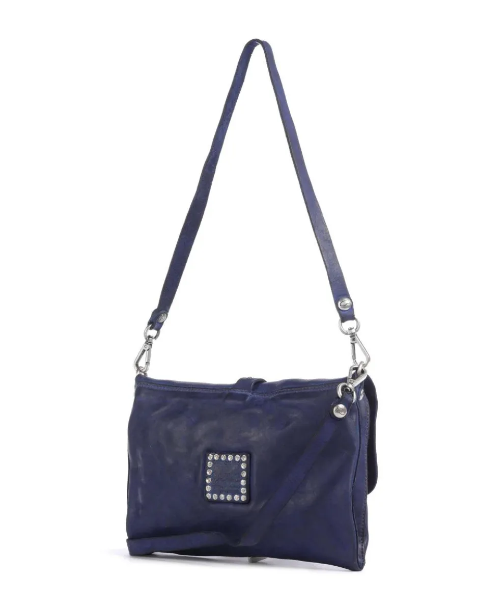 Schultertasche fein genarbtes Rindsleder dunkelblau