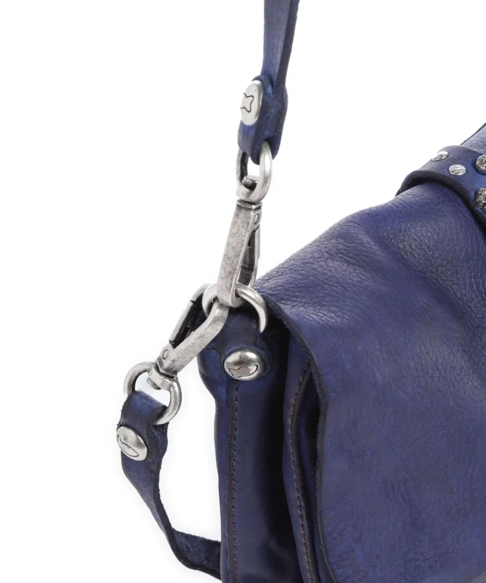 Schultertasche fein genarbtes Rindsleder dunkelblau