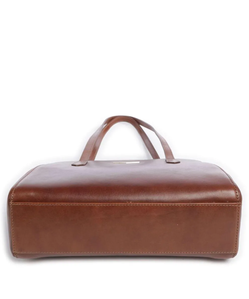 Schultertasche fein genarbtes Rindsleder braun