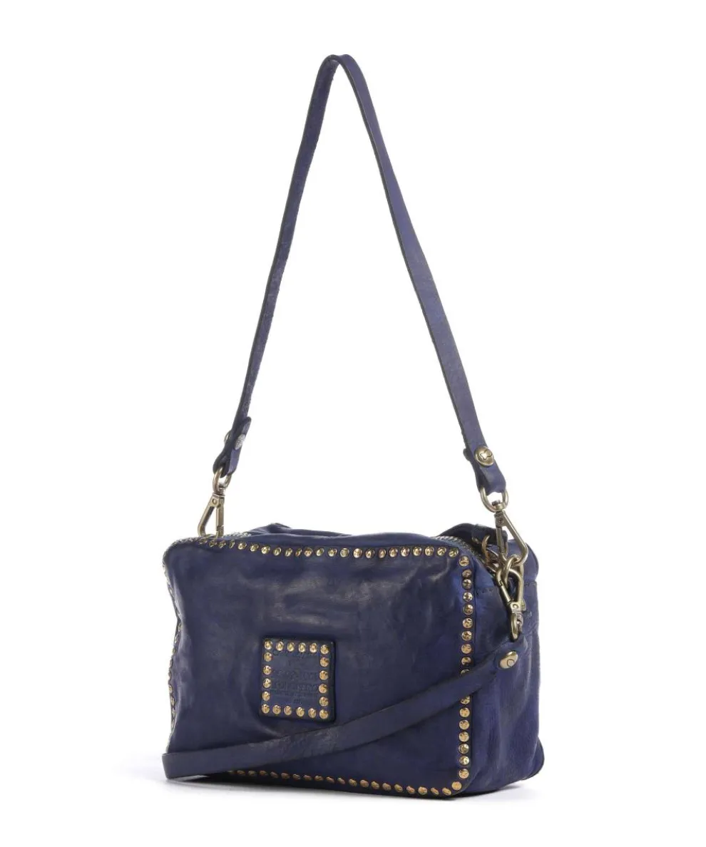 Schultertasche fein genarbtes Kalbsleder dunkelblau