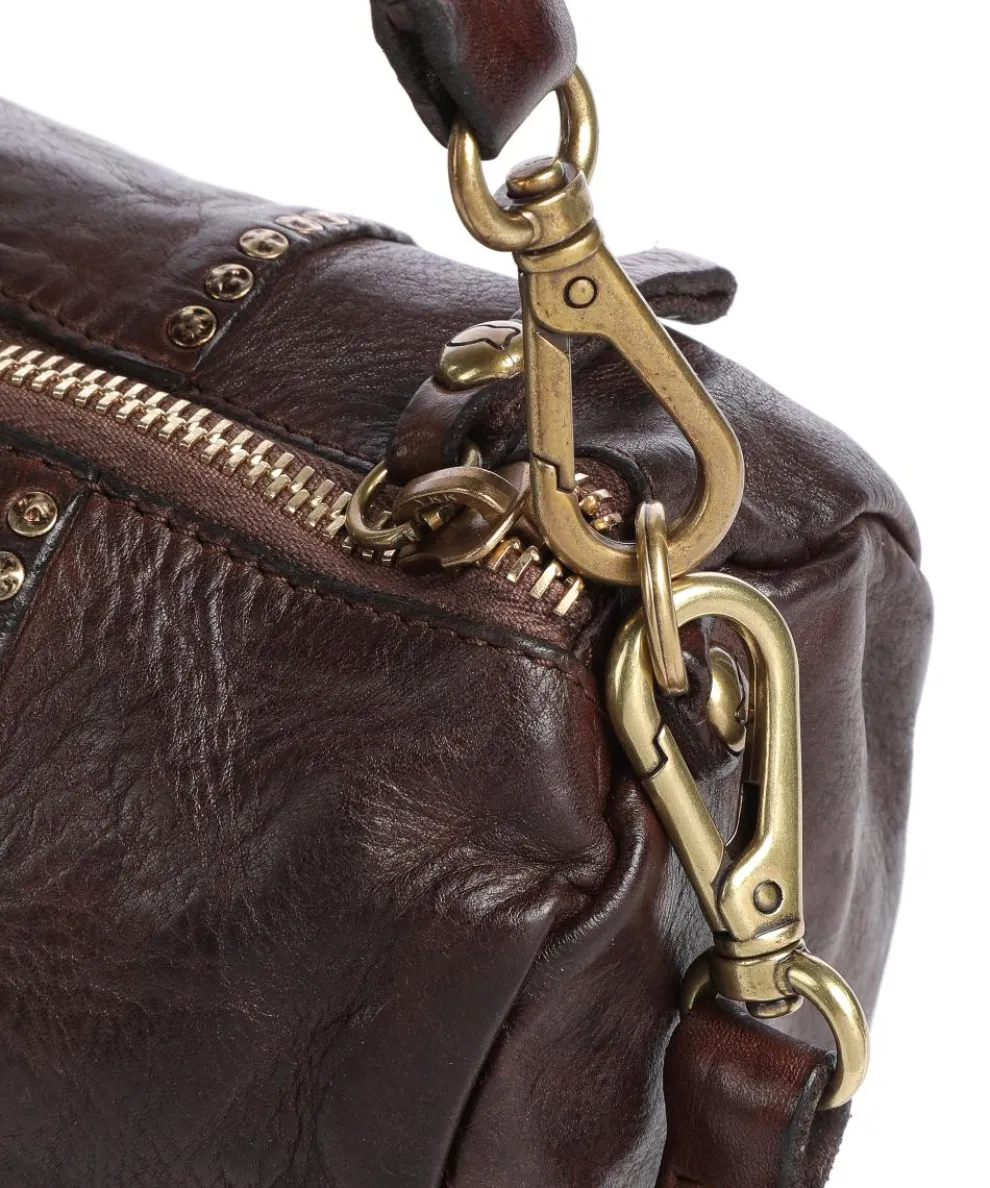 Schultertasche fein genarbtes Rindsleder dunkelbraun