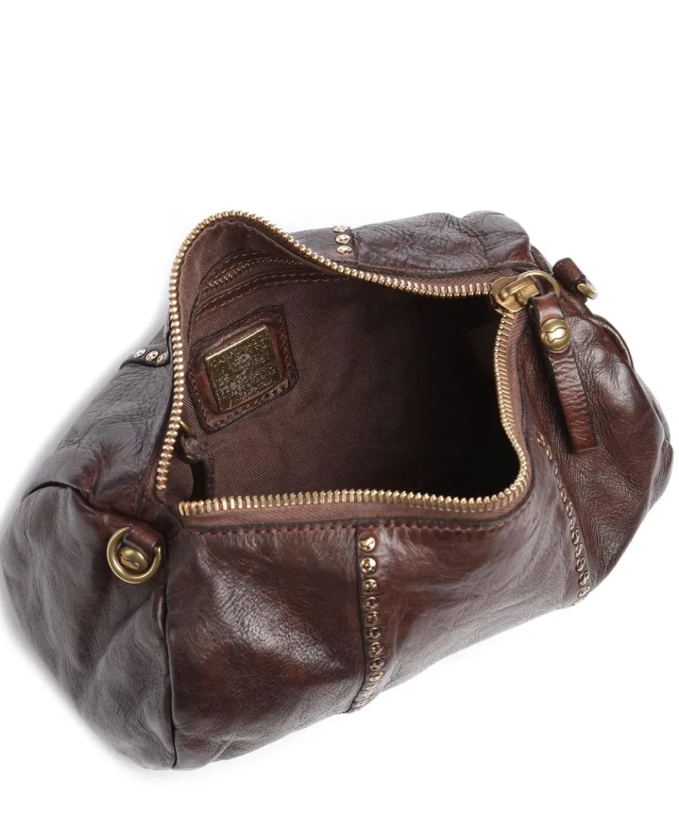 Schultertasche fein genarbtes Rindsleder dunkelbraun