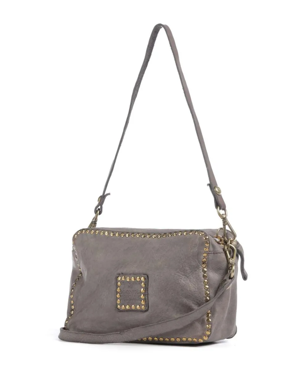 Schultertasche fein genarbtes Kalbsleder grau