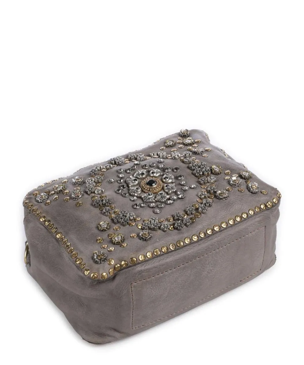 Schultertasche fein genarbtes Kalbsleder grau