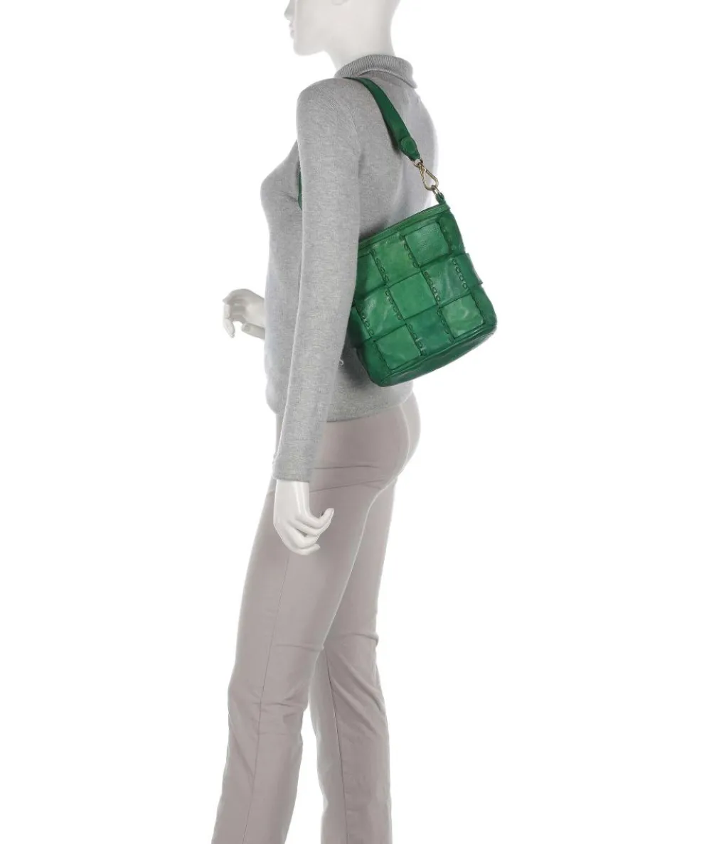 Schultertasche fein genarbtes Rindsleder grün