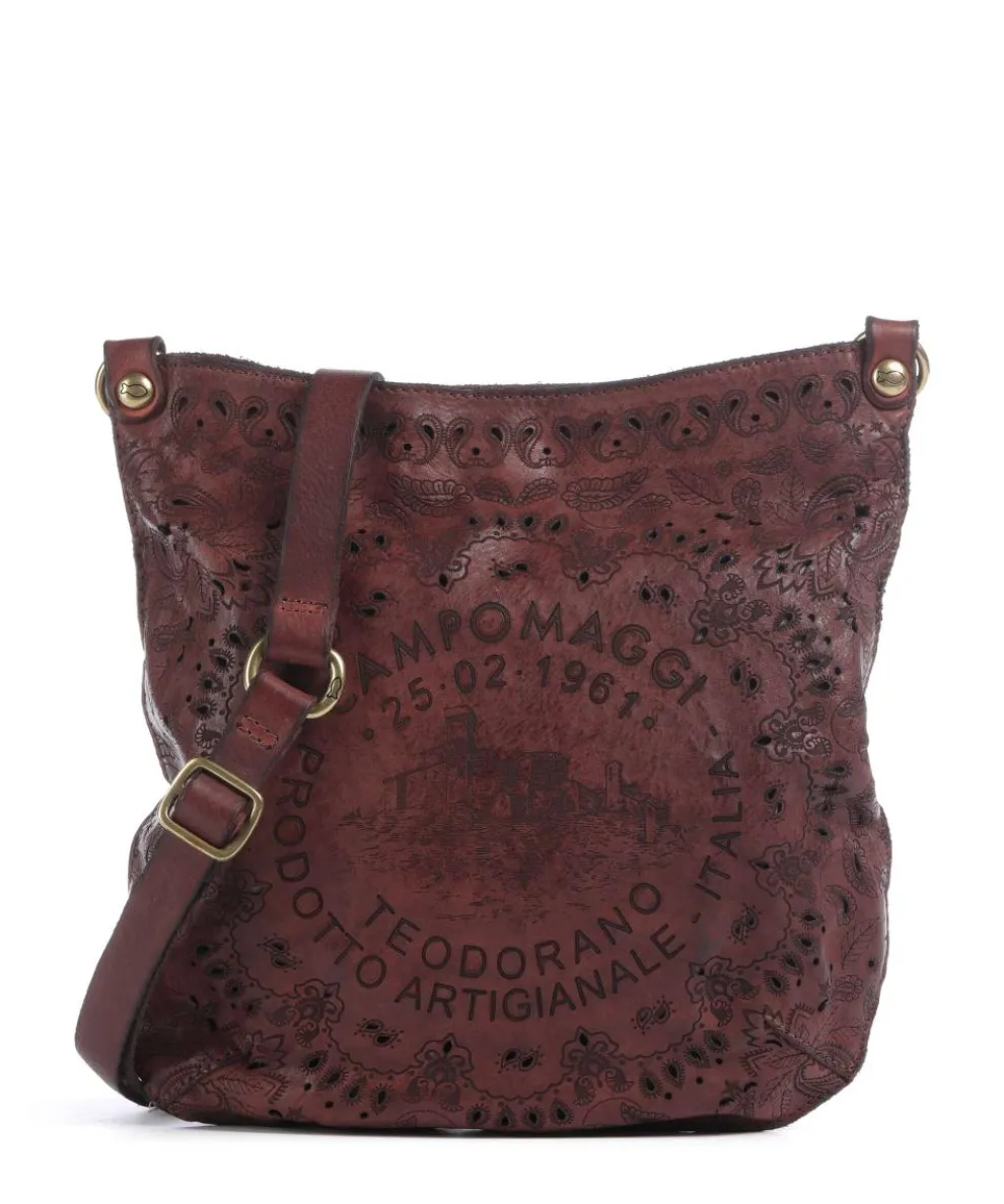 Schultertasche fein genarbtes Rindsleder wein