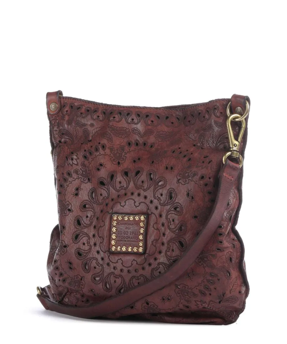 Schultertasche fein genarbtes Rindsleder wein