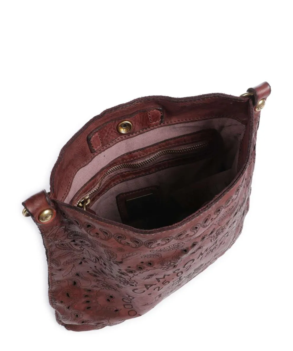 Schultertasche fein genarbtes Rindsleder wein