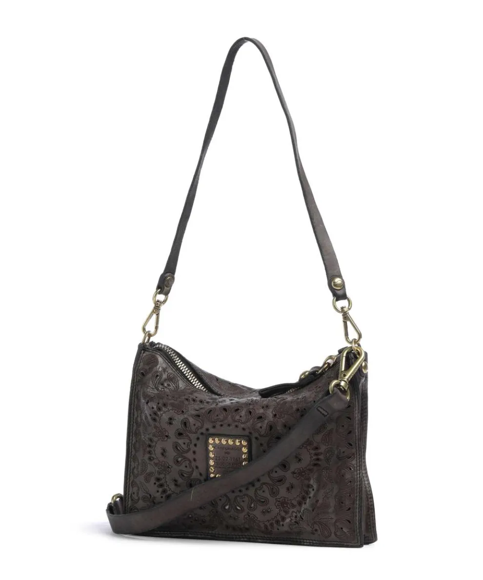 Schultertasche fein genarbtes Rindsleder dunkelgrau