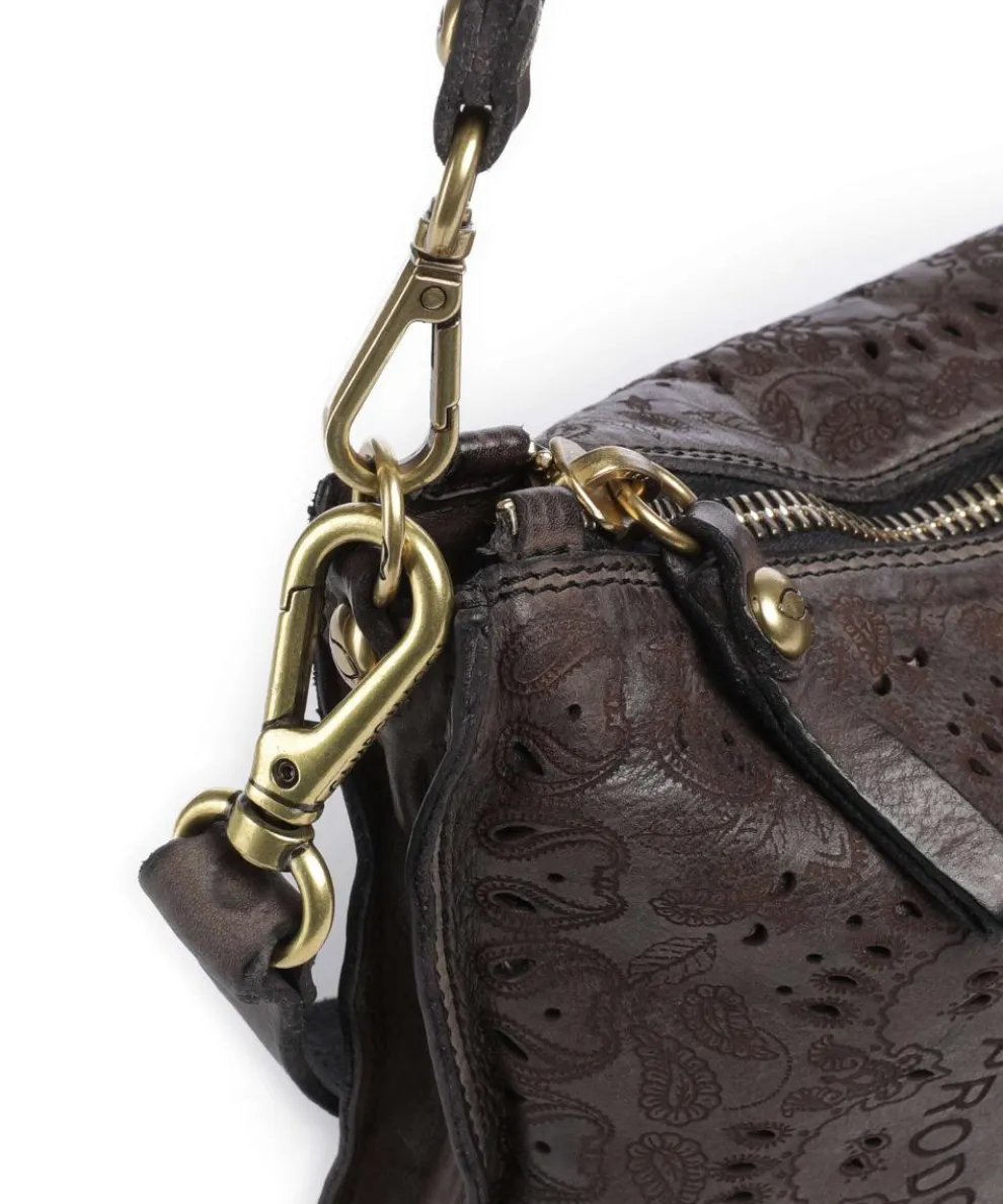 Schultertasche fein genarbtes Rindsleder dunkelgrau