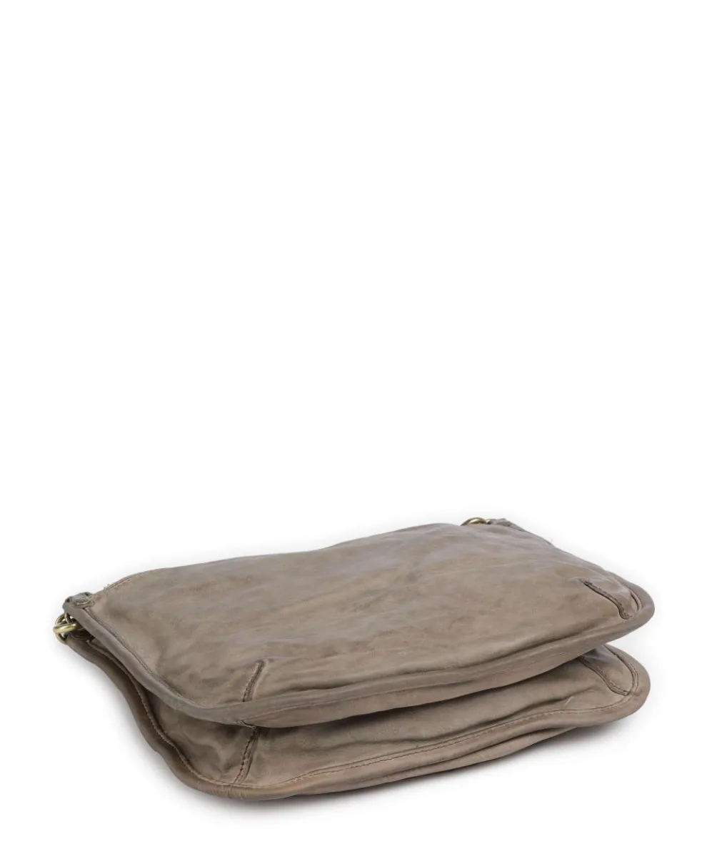 Schultertasche genarbtes Rindsleder beige