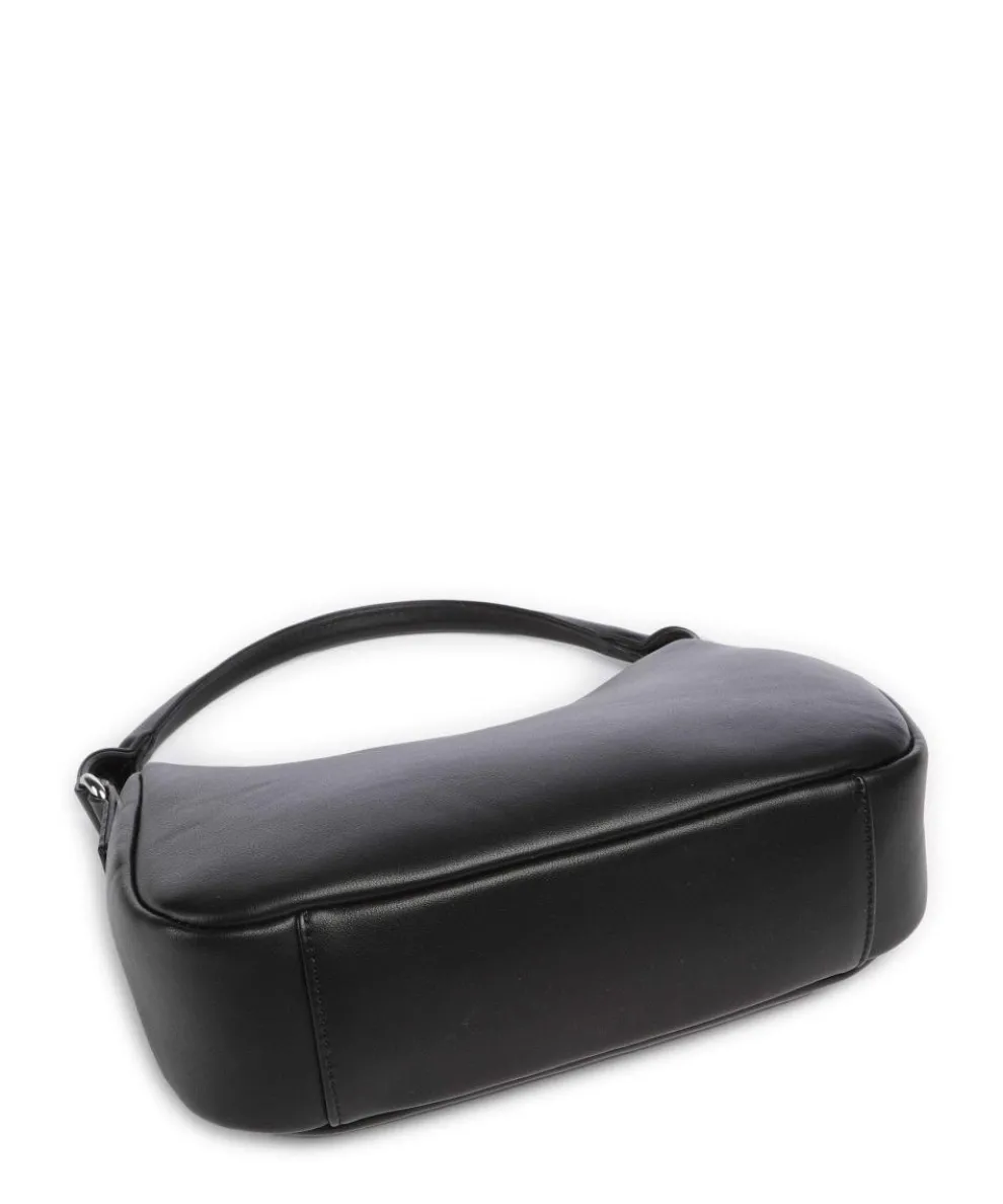 Schultertasche Lederimitat schwarz