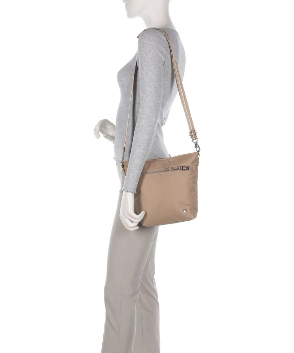 Schultertasche recyceltes Polyester beige