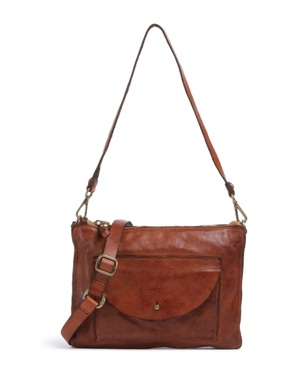 Schultertasche Rindsleder cognac