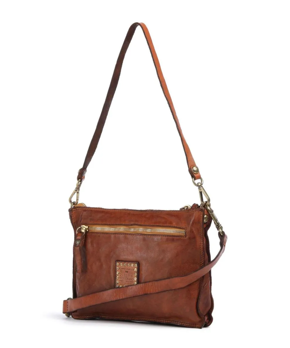 Schultertasche Rindsleder cognac