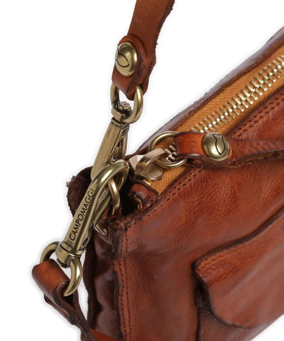 Schultertasche Rindsleder cognac