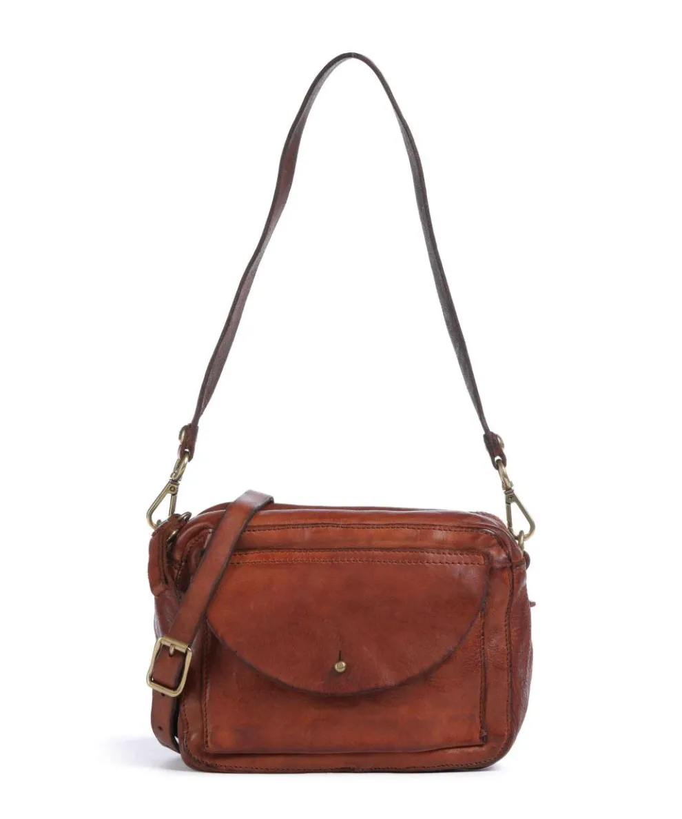 Schultertasche Rindsleder cognac