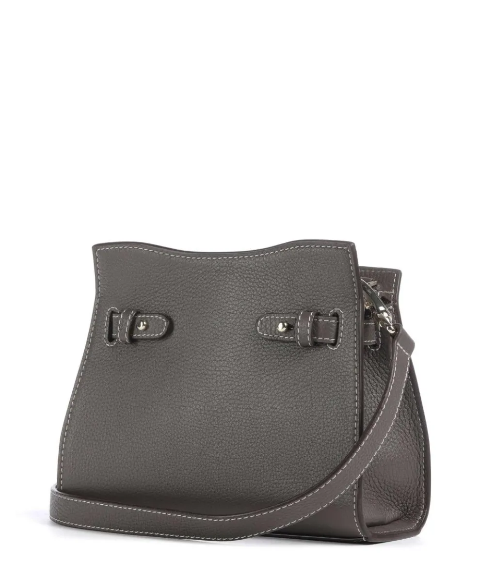 Farah S Umhängetasche genarbtes Rindsleder taupe