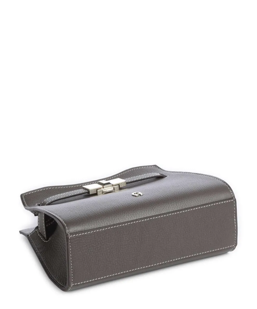 Farah S Umhängetasche genarbtes Rindsleder taupe