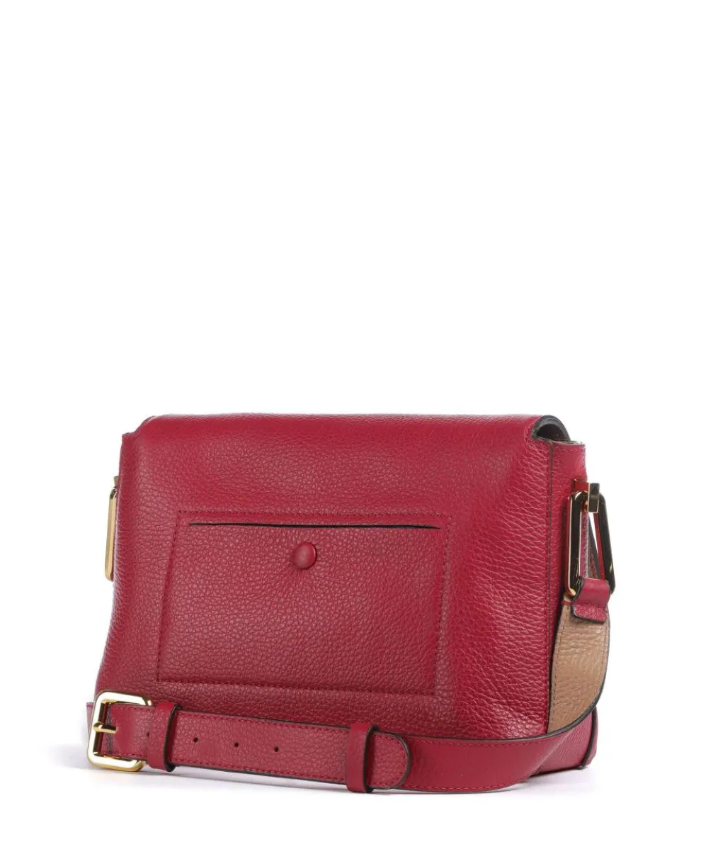 Liya Umhängetasche genarbtes Leder rot