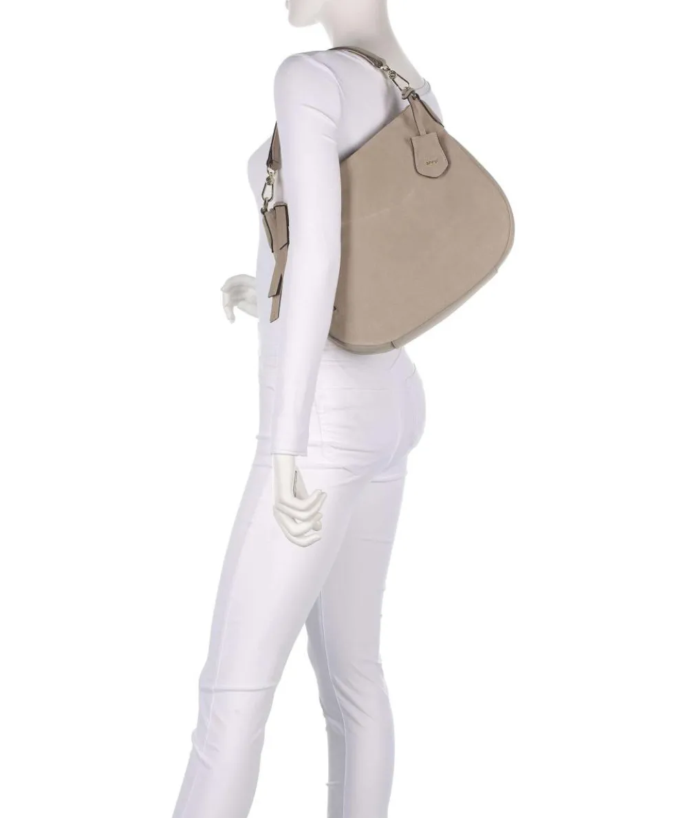 Suede Juna Small Beuteltasche aufgerautes Leder beige