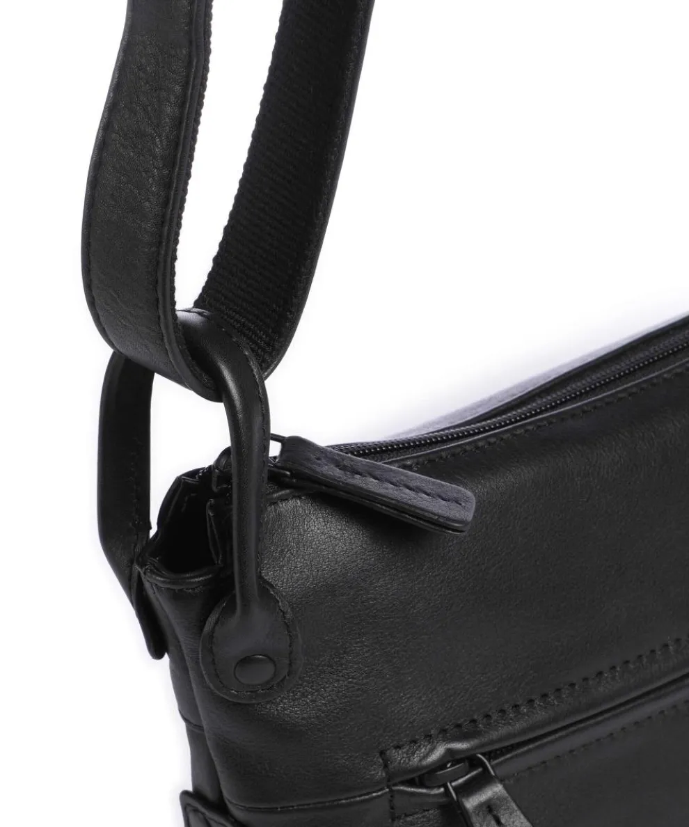 4Seasons Fjora Umhängetasche fein genarbtes Leder schwarz