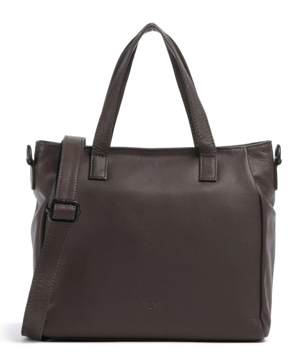 4Seasons Taya Handtasche fein genarbtes Leder dunkelbraun