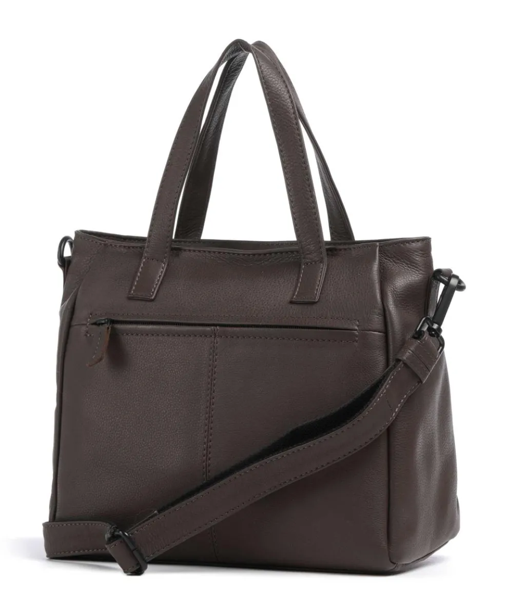 4Seasons Taya Handtasche fein genarbtes Leder dunkelbraun