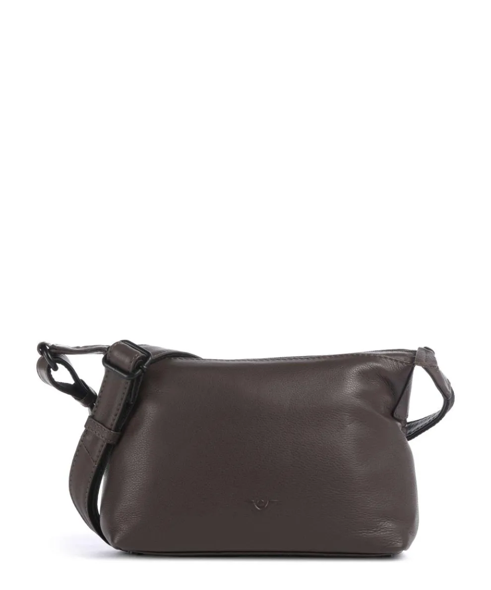 4Seasons Vanani Umhängetasche genarbtes Leder dunkelbraun