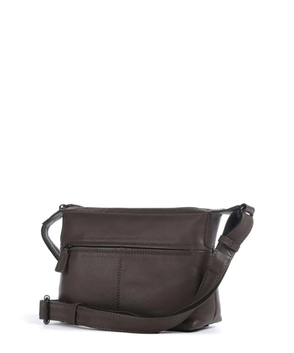 4Seasons Vanani Umhängetasche genarbtes Leder dunkelbraun