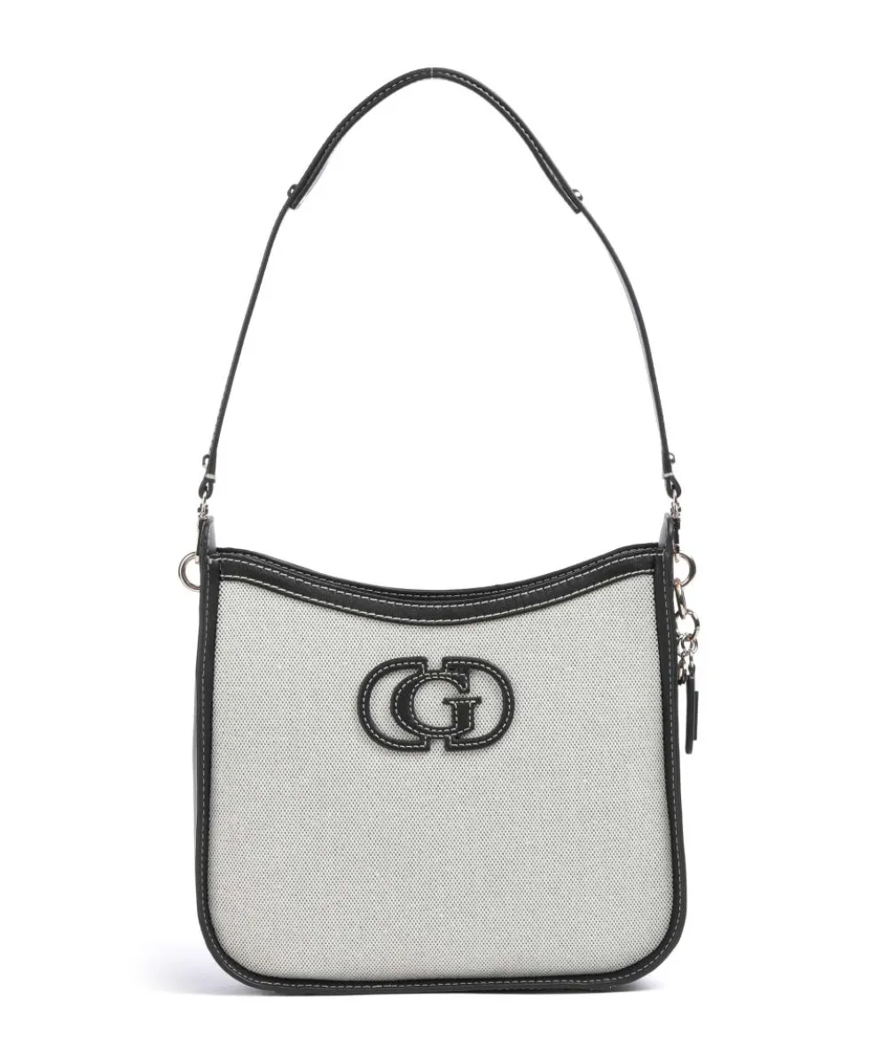 Sebina Schultertasche Baumwolle beige/schwarz