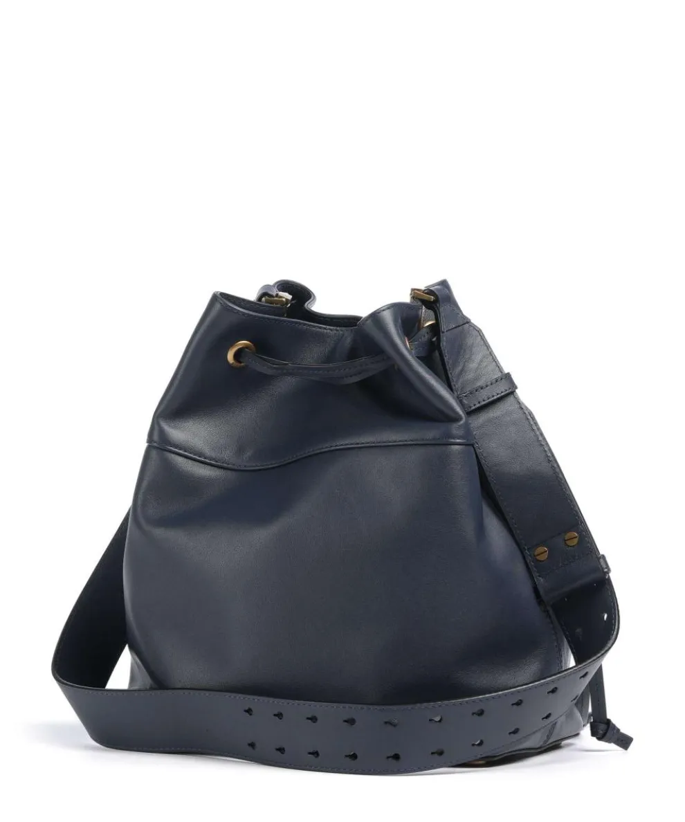 Secchiello Classic Bucket bag fein genarbtes Kalbsleder dunkelblau