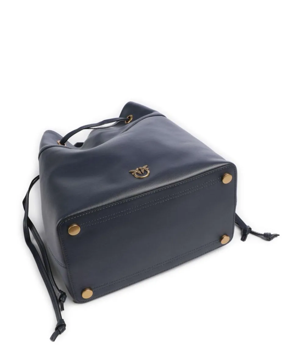 Secchiello Classic Bucket bag fein genarbtes Kalbsleder dunkelblau