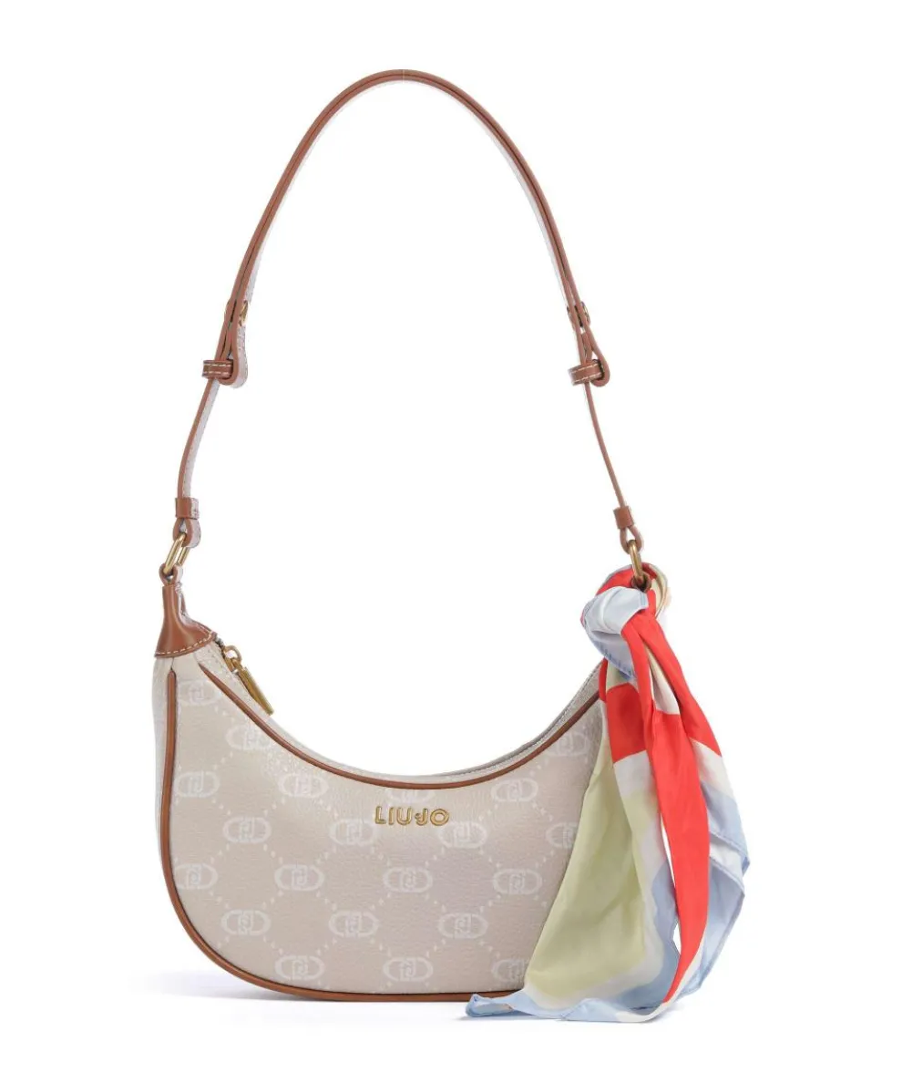 Selda Schultertasche Lederimitat beige/braun