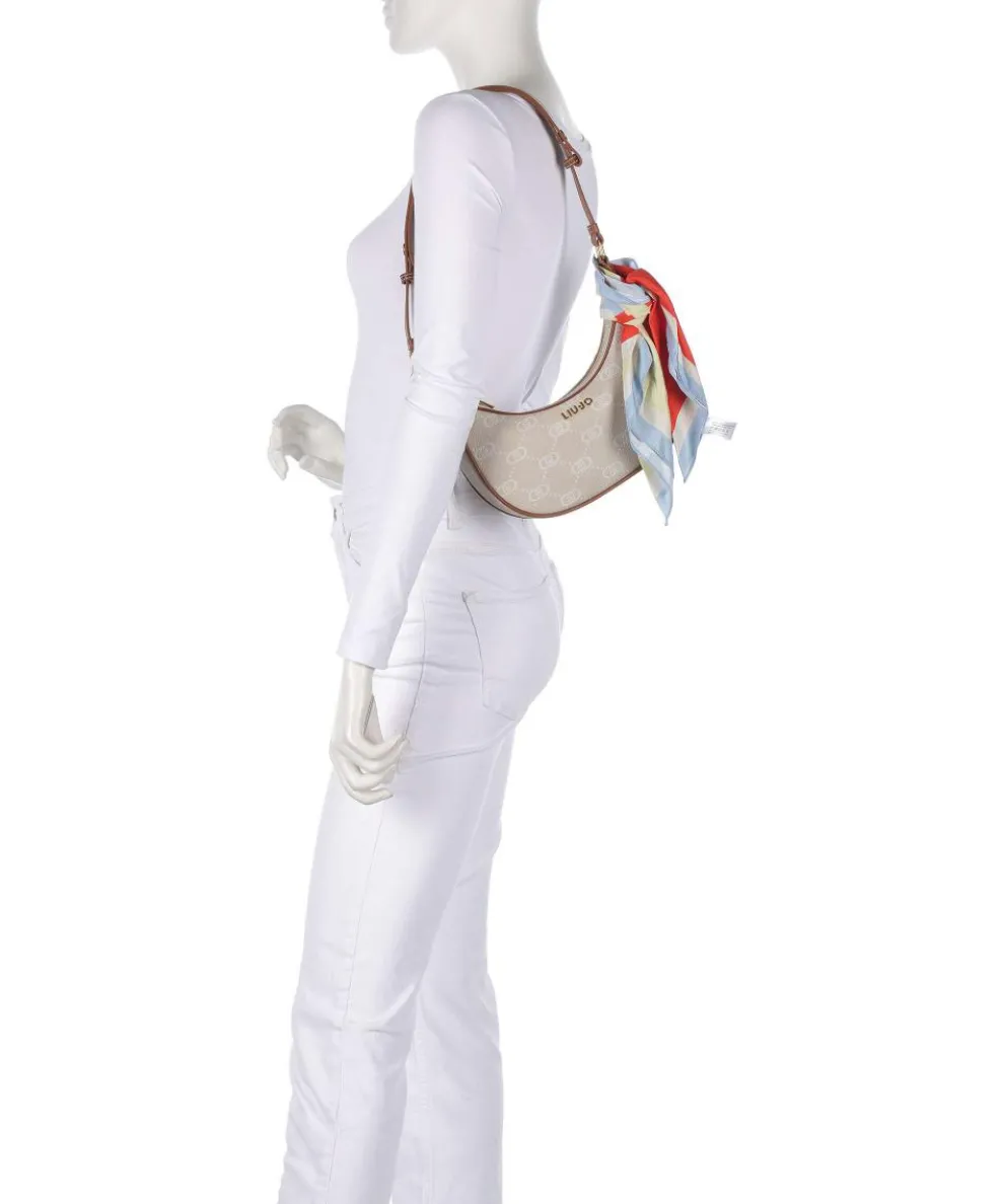 Selda Schultertasche Lederimitat beige/braun