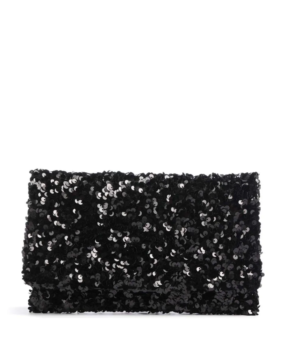 Sequins Clutch Rindsleder schwarz