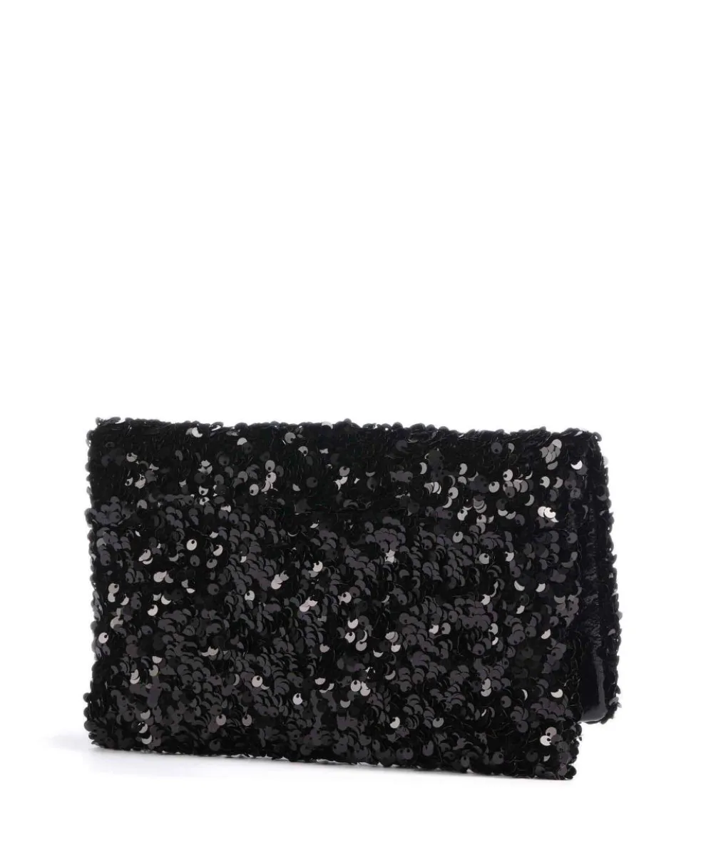 Sequins Clutch Rindsleder schwarz