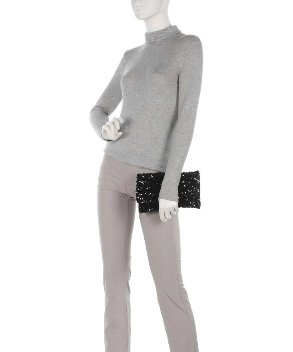 Sequins Clutch Rindsleder schwarz