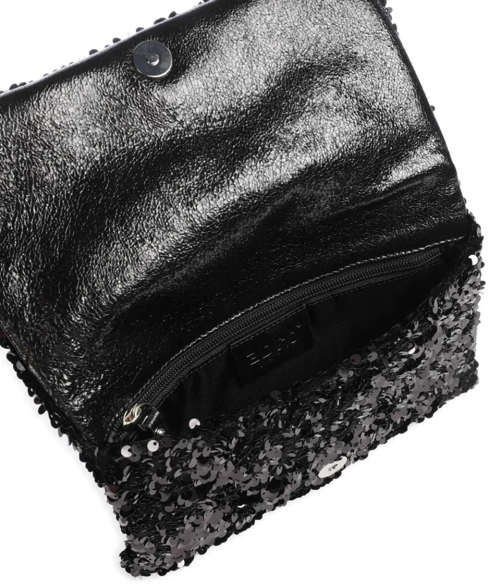 Sequins Clutch Rindsleder schwarz
