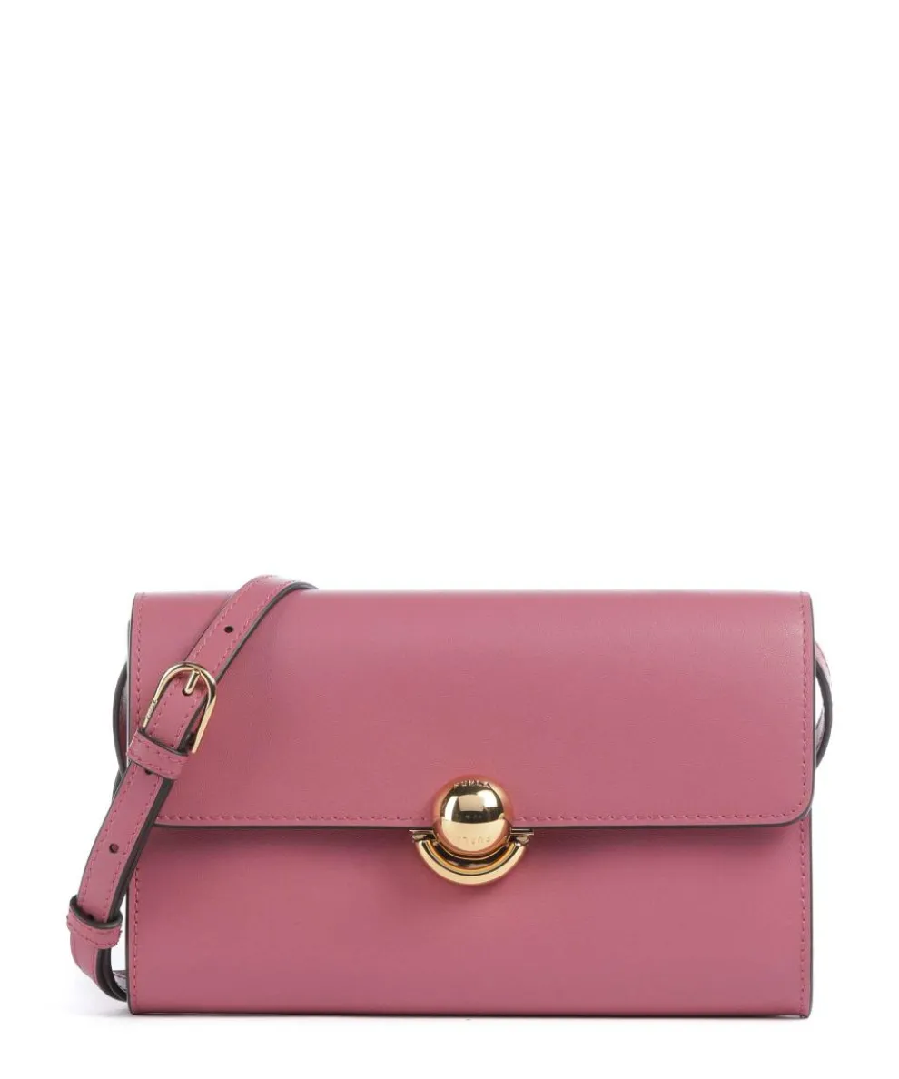 Sfera Crossbody Geldbörse fein genarbtes Leder pink