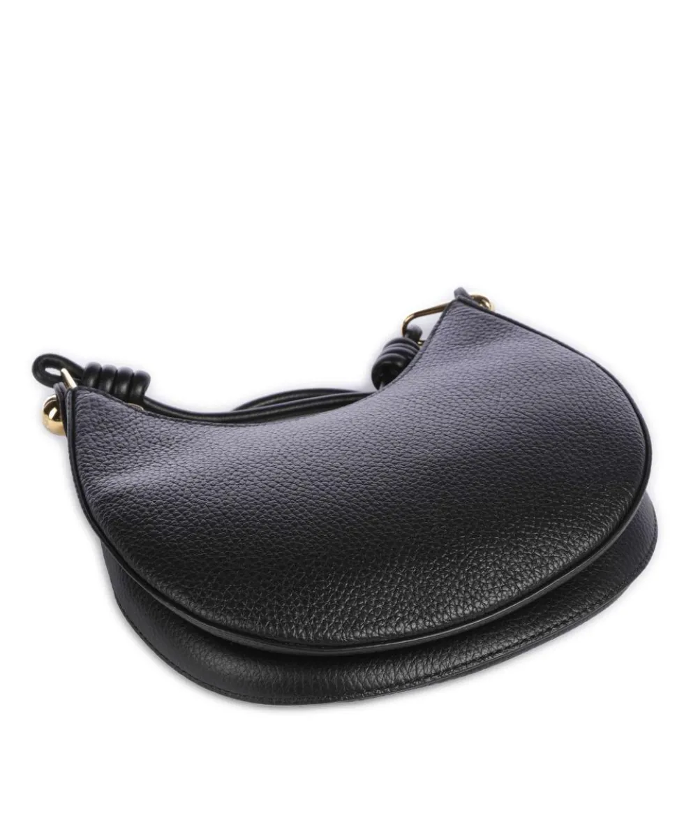 Sfera Mini Umhängetasche genarbtes Leder schwarz