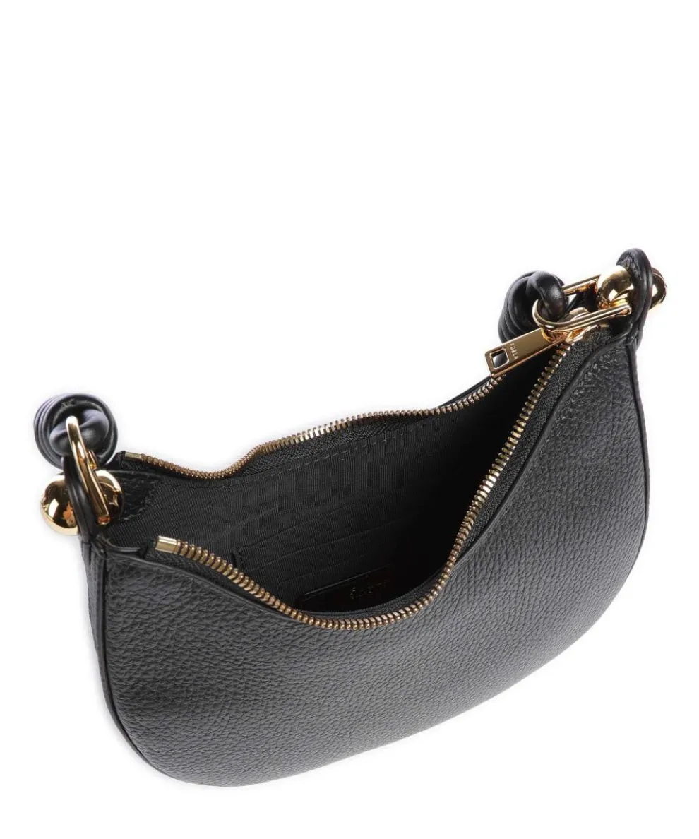 Sfera Mini Umhängetasche genarbtes Leder schwarz