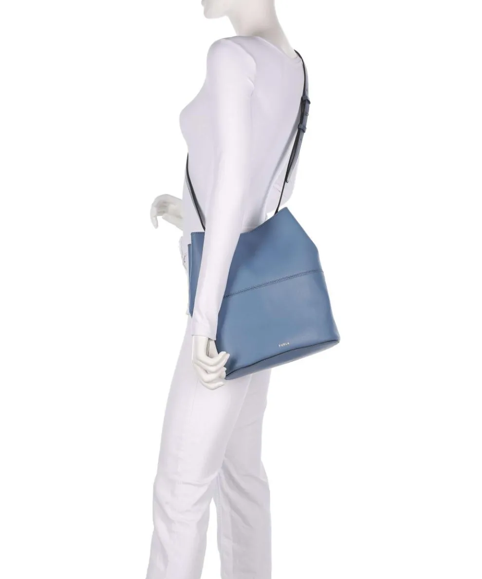 Sfera S Bucket bag fein genarbtes Leder jeans