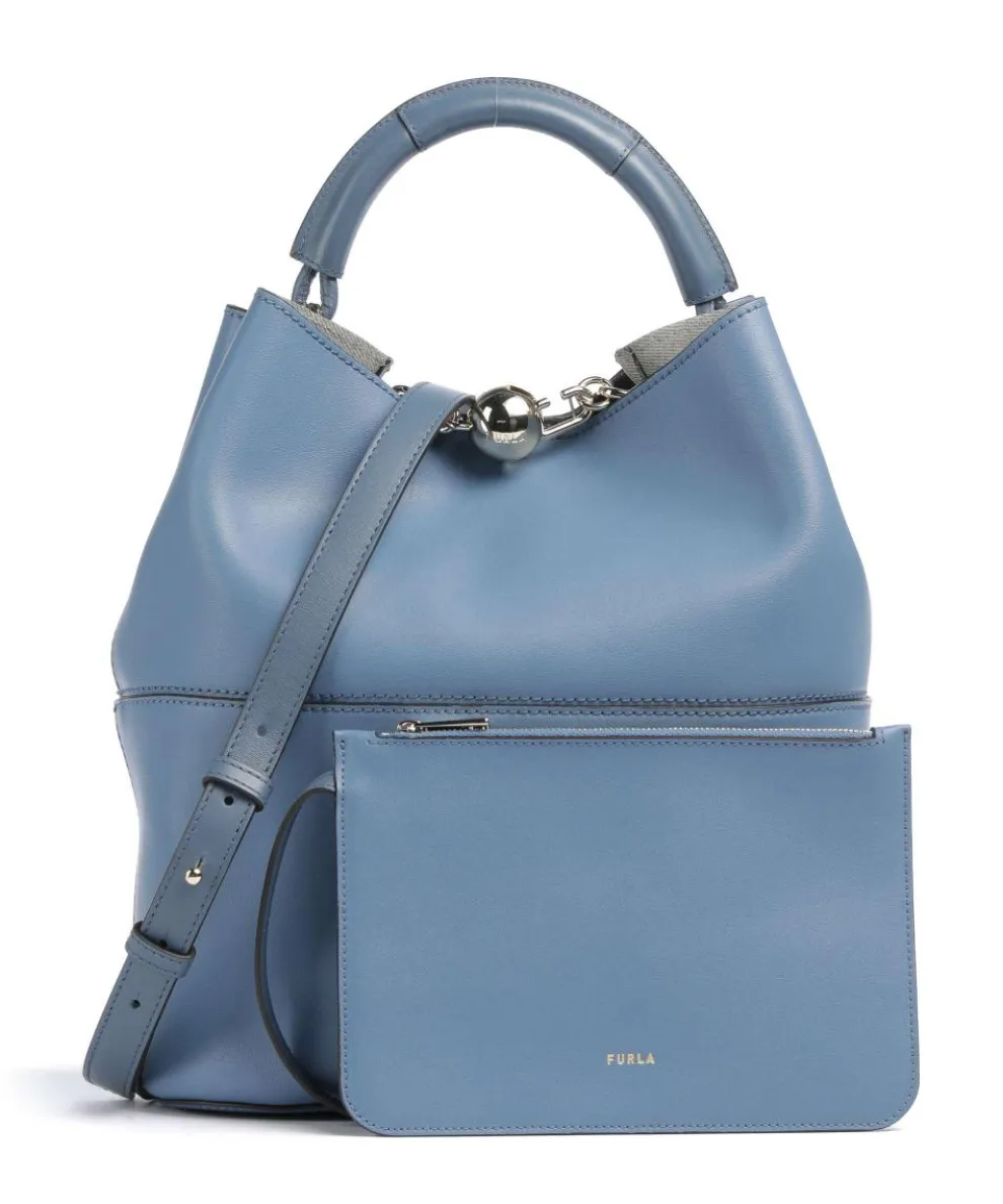 Sfera S Bucket bag fein genarbtes Leder jeans