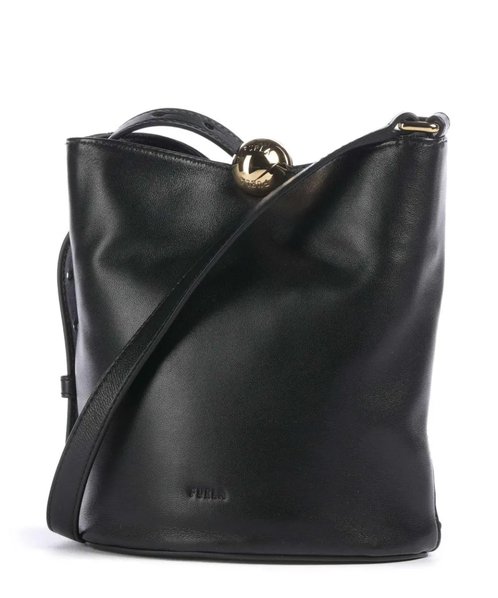 Sfera Soft Mini Bucket bag fein genarbtes Rindsleder schwarz