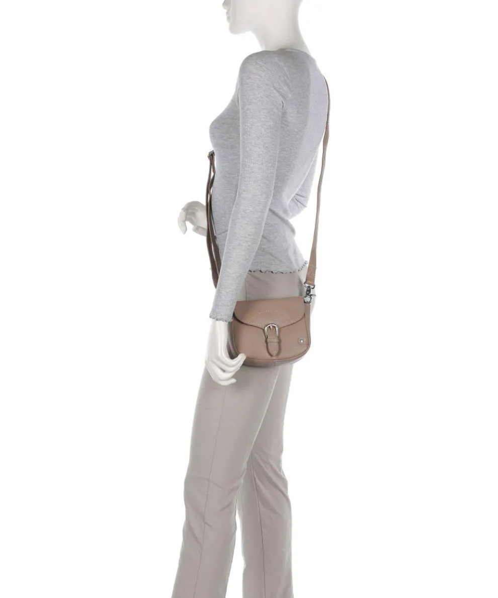 Fashion Favorites Umhängetasche genarbtes Leder taupe