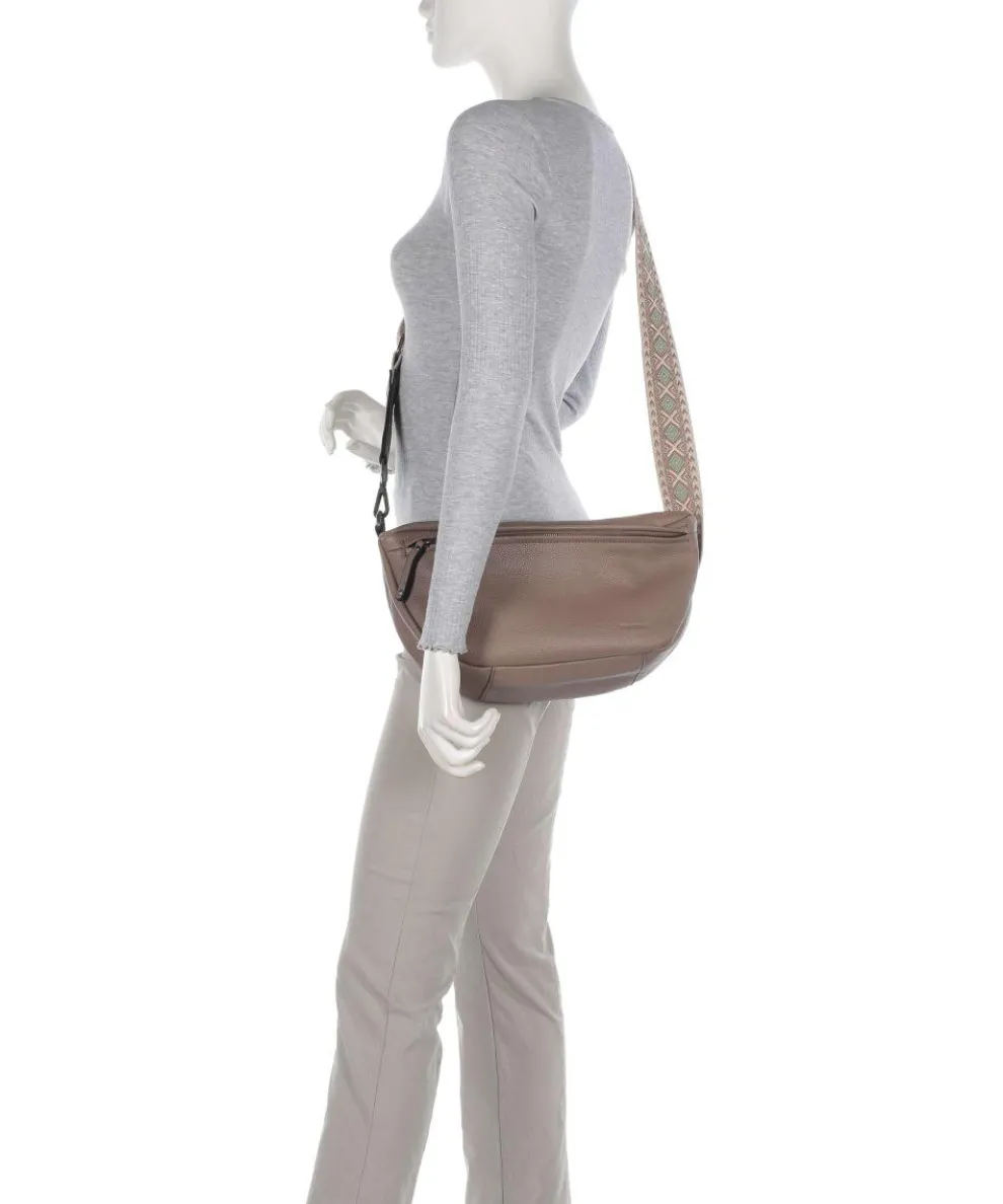 Sha Na Na Umhängetasche fein genarbtes Leder taupe