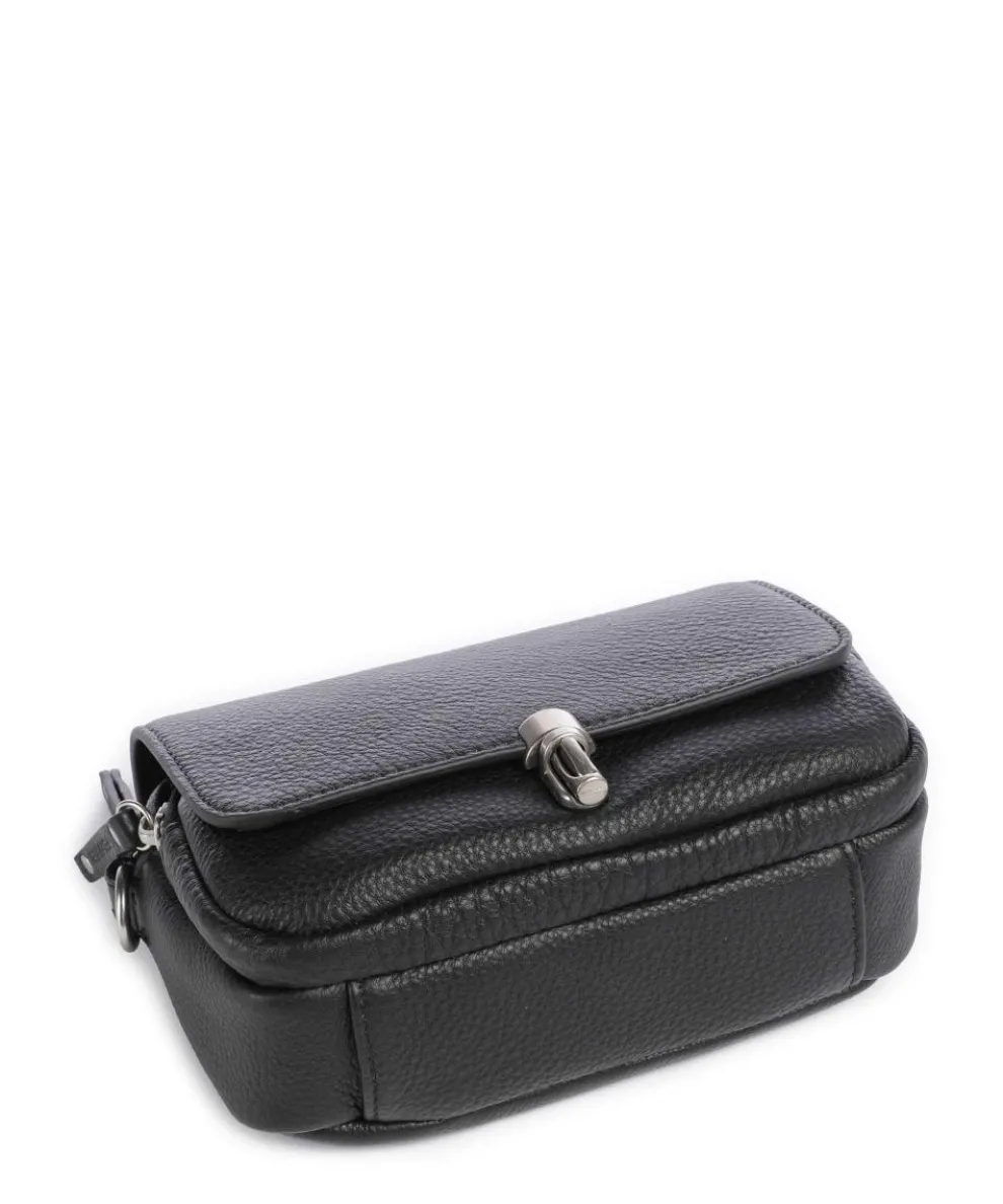 Sha Na Na Umhängetasche genarbtes Rindsleder schwarz