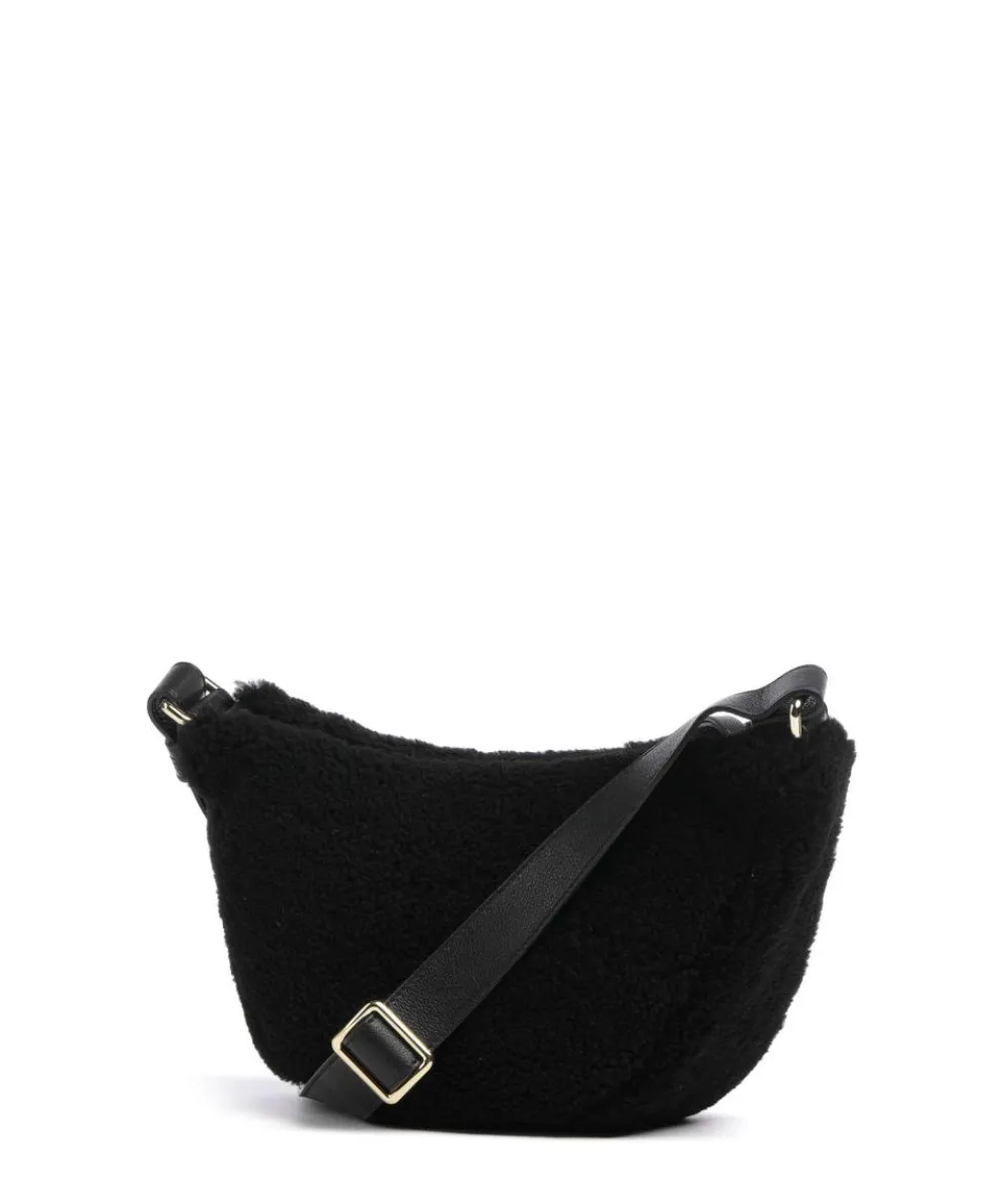 Shearling By My Side Umhängetasche Fell, genarbtes Rindsleder schwarz