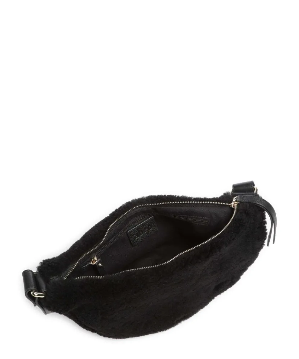 Shearling By My Side Umhängetasche Fell, genarbtes Rindsleder schwarz
